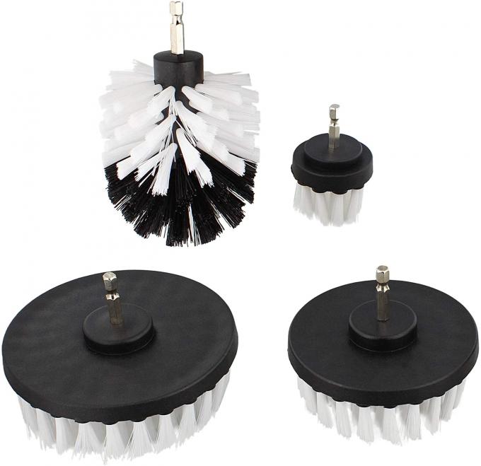 4pc Set Scrubber Drill Attachment Cleaning Brush White Soft Bristle Stiffness 1