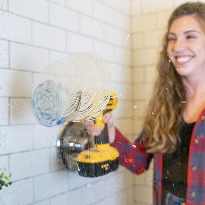 Multi-Purpose Drill Brush Kit Blue and White cleaning Scrub Pads 2