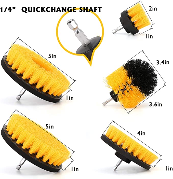 5 Pieces Drill Brush Attachments, Scrubber Brush For Drill Cleaning And Washing 0