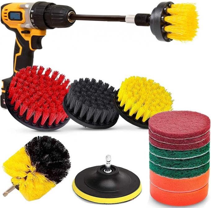 15pcs Drill Scrubber Brush Pads Attachment Set Compatible 18mm Plate Height 0