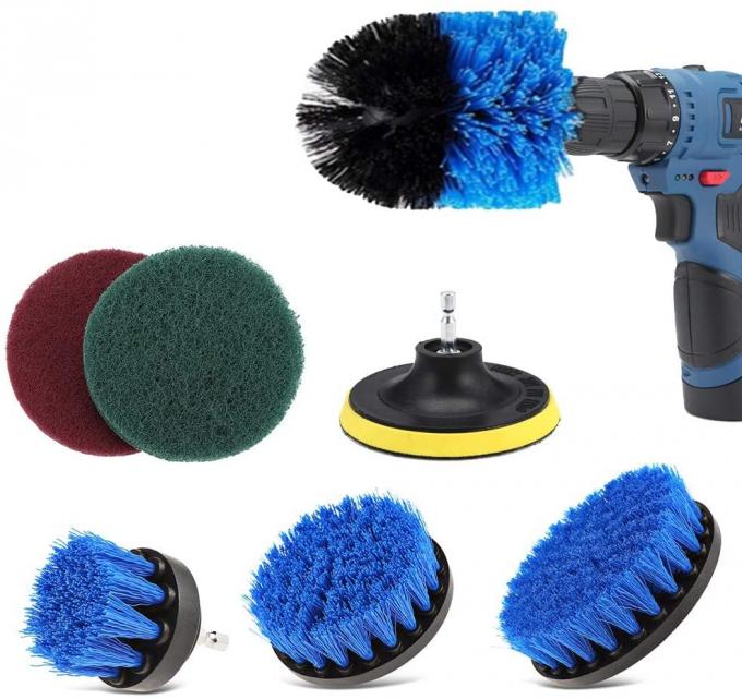 7pcs Drill Brush Scouring Pad Attachments for Bathroom Kitchen Cleaning 0