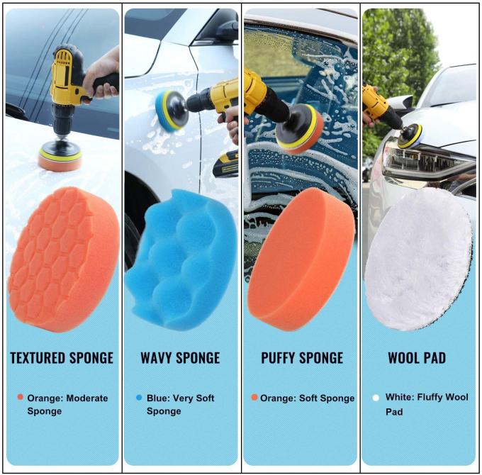 16 Pack Drill Cleaning Brush Car Detailing Kit Soft Bristle Power Scrubber Buffing Pads 0