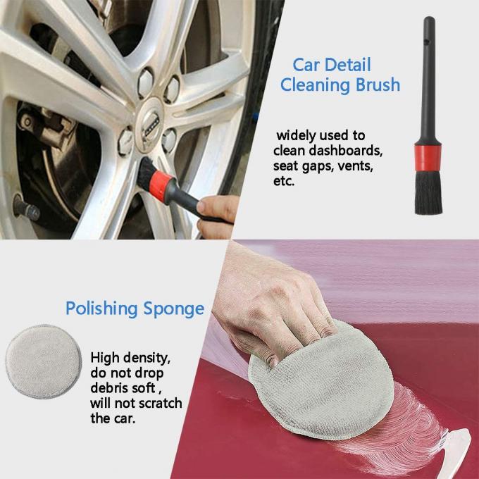 12pcs Car Cleaning Brush Set Wash Cleaning Tire Brush Set Gloves 22cm 2