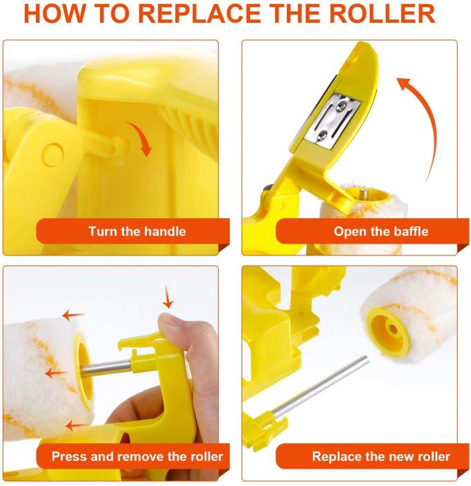 Clean Cut Paint Edger Roller Brush HandHeld With 2 Brush 2 Replacement Roller 4