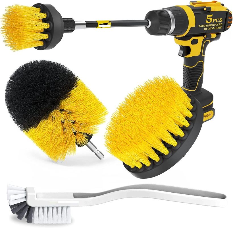 5 Pieces 10cm Cordless Drill Scrub Brush Attachment Polypropylene Wire