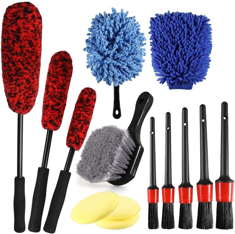 quality Synthetic Car Cleaning Brush Kit 14PCS OEM Wheel Tire Brush Cleaning Set factory