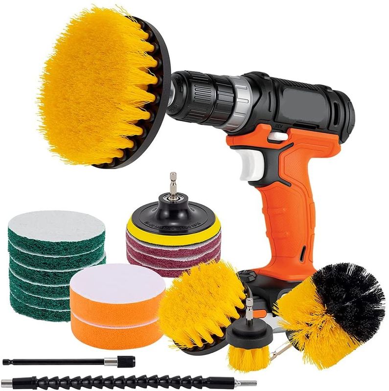 18Pcs Electric Drill Brush Set Kits 302g For Cleaning Tile