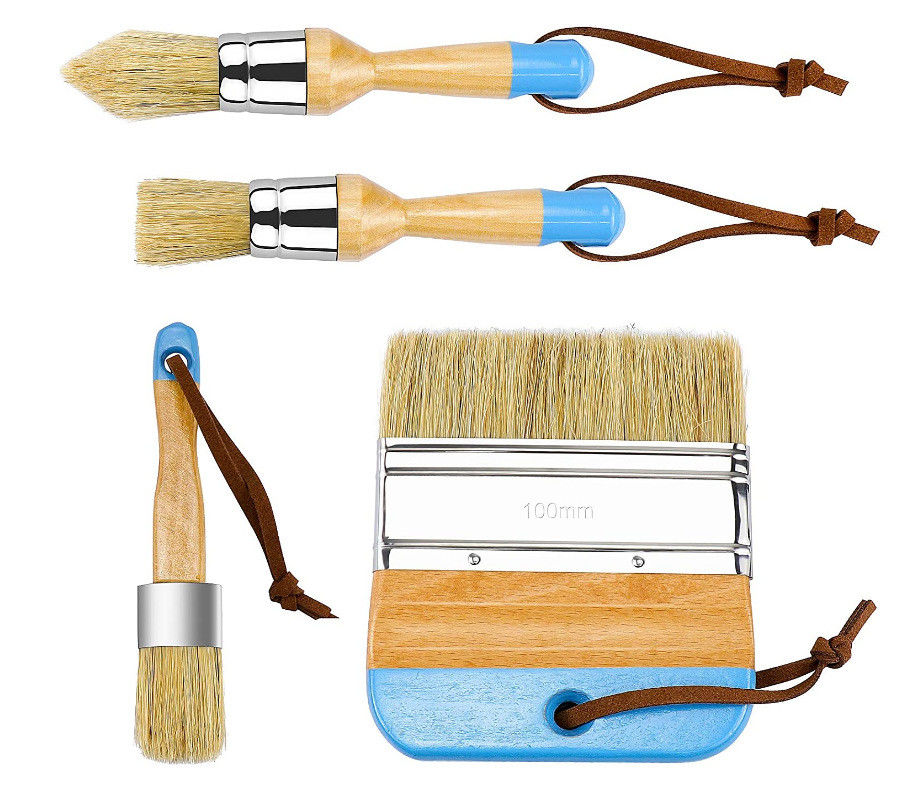 quality 1.5in Chalk And Wax Paint Brushes Set 3pcs Wooden Handle DIY Painting factory