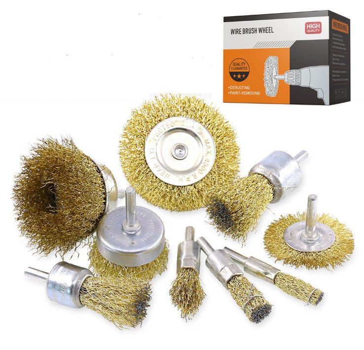 Good price M10 Wire Wheel Brush Set 9pcs For Drill 1/4 Inch Arbor Clean Rust online